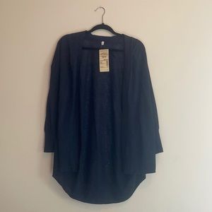 Muji French Linen Cardigan, Navy XS/S